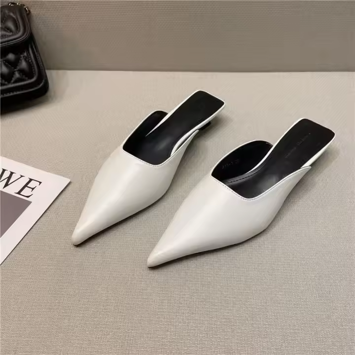 Sandalias De Verano Para Mujer Con Tacón Bajo Cierre En La Parte Delantera Mules Casuales Estilo Callejero Zapatillas Slip on Media Sandalias Loafers - 1