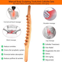 Rodillo De Masaje Lymphático De Madera Para Terapia Y Eliminación De Celulitis Herramienta De Drenaje Linfático Para Cuello Espalda Cintura Piernas - details 5