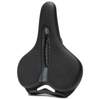 Sillín De Bicicleta MTB Para Hombres Y Mujeres Cómodo Asiento De Bicicleta De Montaña Absorbedor De Choque Con Superficie De Cuero Y Almohadilla Grande Transpirable Hueco - details 5