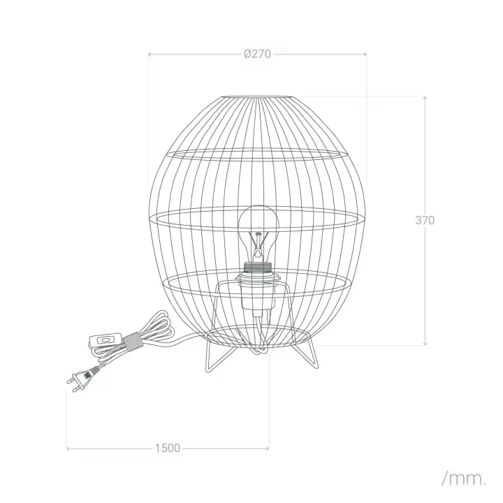 Ledkia Lámpara de Mesa de Ratán Sagra Natural - 1