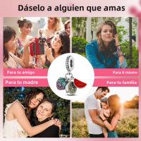 Encanto De Colgante De Árbol De Familia Platinado En Plata Para Pulsera De Bangle Y Collar DIY Regalo Con Doble Vuelo Aéreo - details 45