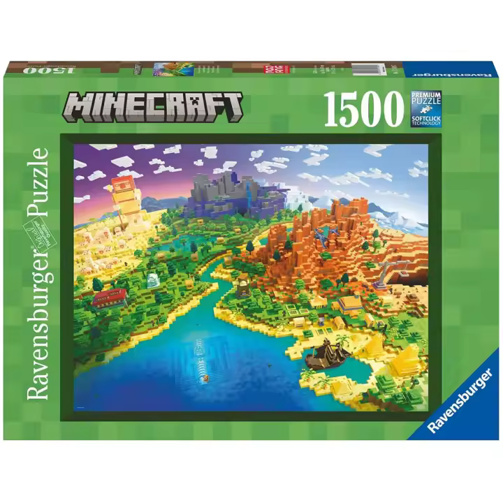 Puzzle  El Mundo de Minecraft 1500 Piezas, Ravensburger, 17189 - 1