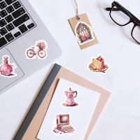 46pcs Pegatinas De Graffiti Rosa Para Laptop Y Maleta Con Diseños De Perfume Cámara Tacones Altos Decoración Resistente Al Agua PVC Clásico Juguete Para Niñas - details 7