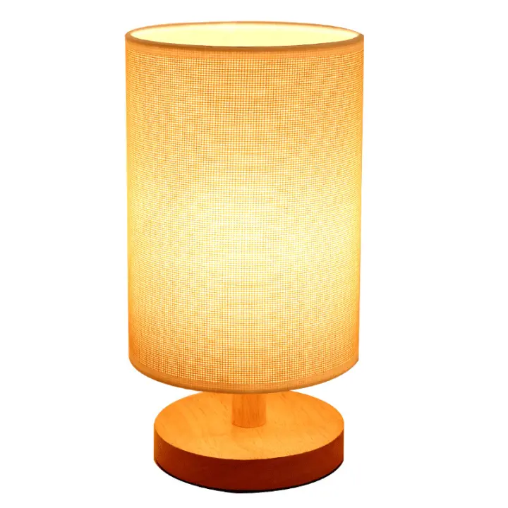 Lámpara de Mesa nórdica de tela de Madera, decoración de lámpara de noche para dormitorio, Sala de estudio, dormitorio, control remoto, led pequeño
Ideas De Luz Nocturna - 1