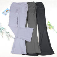 Pantalones De Yoga Para Mujer Con Bolsillos Y Cinturón Crossover Tallas Verdaderas Levantamiento De Glúteos Tights Con Abertura Pierna Activewear De Polyester Y Spandex - details 1