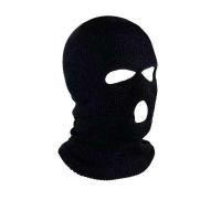J.S ONDO Pasamontañas de 3 Agujeros Pasamontañas de Punto de 3 Agujero Máscara De Cara Completa, Balaclava Elástica de Esquí Sombrero para Moto, Prueba de Viento, Negro,Talla única - details 0