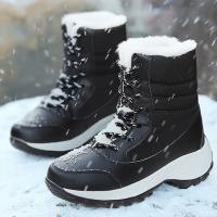 Botas De Mujer Impermeables Con Plataforma Para Invierno 2023 Botas De Tobillo Con Peluche Aislante Botas De Nieve Para Exterior - details 6