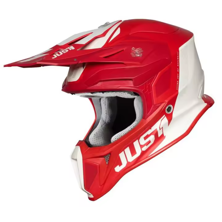 CASCO MOTOCROSS JUST1 J18 PULSAR RED-WHITE - Matt - 1