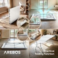 Arebos | Mesa Plegable y 2 Bancos | Mesa Plegable Portatil | Blanco | 7,25 kg por banco | MAX 150 kg | Mesa Plegable Camping - details 15