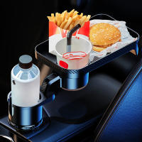 Soporte De Taza Para Coche Con Bandeja Ajustable Y Giratorio De 360 Grados Multifuncional Expansor De Mesa Para Comer En Coche - details 2