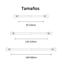 Barra de Cortina Extensible, Barra Universal Decorativa de Metal Color Blanco y Negro 19 mm Diámetro, 70-140/120-210/160-300cm - details 0
