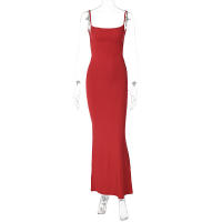 Vestido Bodycon Largo De Verano Para Mujer 2024 Estilo Y2K Para Fiesta Club Noche Calle Moda Cumpleaños Polyester Sin Mangas Cuello En V - details 11
