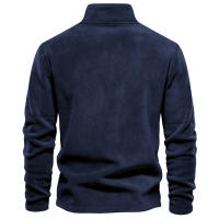 Nuevo estilo de otoño e invierno para hombre, sudadera de manga larga con media cremallera y cuello alto, cuello alto, top de forro polar para hombre moderno y versátil - details 13