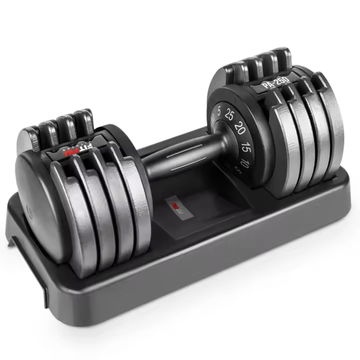 Fitfiu Fitness PA-250 - Mancuerna Ajustable de 5kg hasta 25kg para Entrenamientos musculación Indoor, Pesa Regulable hasta 25kg - 1