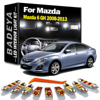 Kit De Lámparas LED Para Interior De Coche Y Placa De Matrícula Mazda 6 MK2 GH 2008-2013 13Pcs Bombillas Para Visera Solar Y Puertas T10 12V 2.4W - details 0