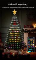 Arbol De Navidad Inteligente Con Luces LED Multicolor Rgb Fitas De Estrella Y Cascada Para Jardín Decoración De Navidad Con Control Remoto Y APP DIY Bluetooth - details 8