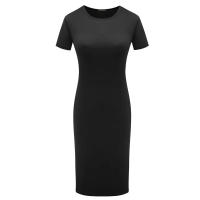 Vestido De Verano Para Mujer Largo De Rodilla Brillante Casual Con Manga Corta Vestido Bandage Bodycon Silueta Sheath QT031 - details 6