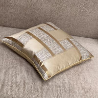 Funda De Cojín Y Funda De Almohada Brillante Con Decoración En Bandas Doradas Sin Núcleo De Almohada Material Poliéster 100% Estilo Geométrico Para Navidad - details 6