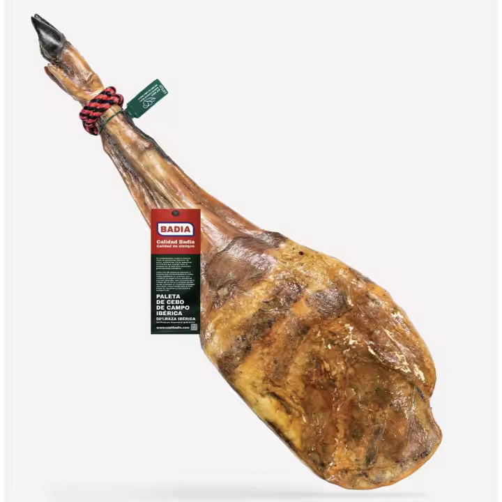 Paleta ibérica de cebo de campo BADIA. Paleta de cebo de campo ibérica 50% raza ibérica Tamaño de 4,5 a 6 kilos. - 1