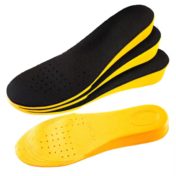 Almohadillas De Aumento De Altura Invisible Para Hombres Y Mujeres Antideslizantes Absorbentes De Choque Transpirables Para Cuidado De Los Pies Color Amarillo - 1