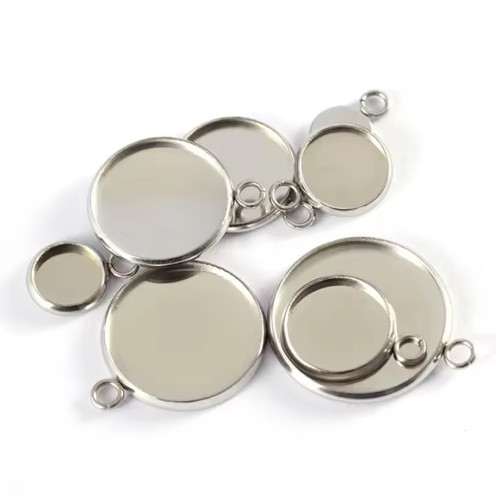 20pcs Base De Cabochón De Acero Inoxidable 14/20/25mm Para Colgantes DIY Encaje Charms Pendiente Blanco Metal Herramienta De Joyería - 1