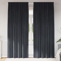 Cortinas Opacas vidaXL con cinta superior 2 pcs Gris Oscuro Terciopelo - details 0