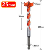 Broca De Trazado De Agujeros Para Madera Con Mango Hexagonal Y Punta De Aluminio 1PC Herramienta De Carpintería Extensa Para Aberturas De Puertas Y Tablas - details 5