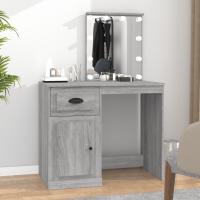 vidaXL Tocador LED madera contrachapada 90x50x132,5 cm en color Gris hormigón/Marrón roble/Gris sonoma y más - details 2