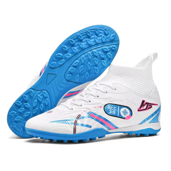 Zapatos De Fútbol Para Hombre Blanco Talla Grande 32-46 TF/FG Zapatillas Deportivas De Alta Top Para Jóvenes Zapatos De Fútbol Al Aire Libre Con Agujetas - 1
