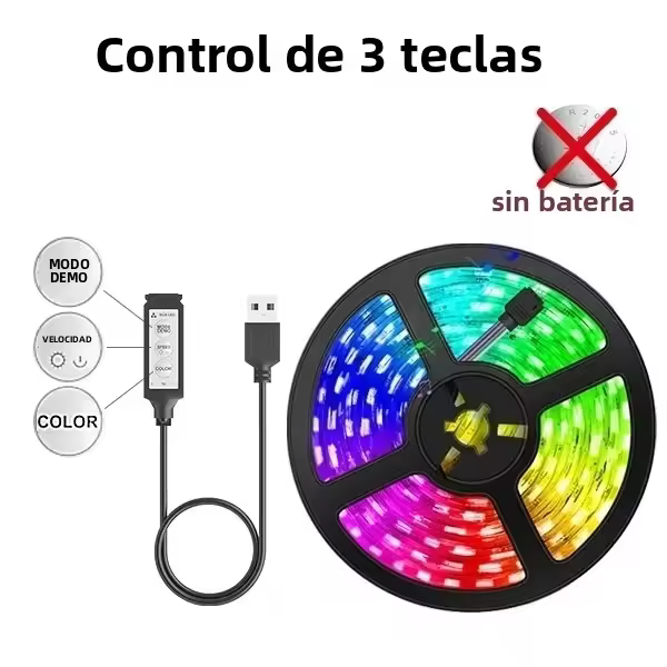Tiras LED RGB 10M USB Para Decoración De Habitaciones Y TV Cadena De Luces LED Para Juego De Niños Y Decoración De Pared Marca LeiiGeeGo - 1