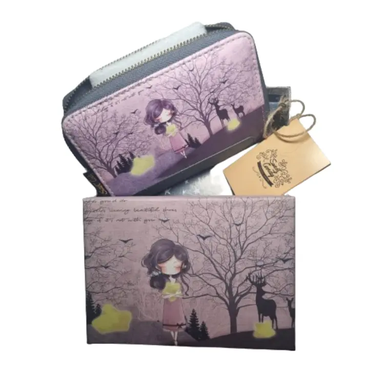 Sweet Candy, Cartera, Monedero, En Caja de Regalo, Suave, Cuero Sintético 100%, Estampado, Color Morado. Kiglam - 1