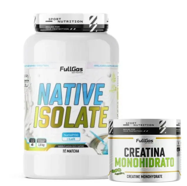 FULLGAS - Native Isolate (Whey Nativa) - Sin Edulcorante - Té Matcha - 1,8kg *Aislado de proteína de suero nativa, pura y sostenible, obtenida de leche fresca de vacas gallegas. Sin gluten, sin edulcorantes añadidos, con extra de leucina y apta para vegan - 1