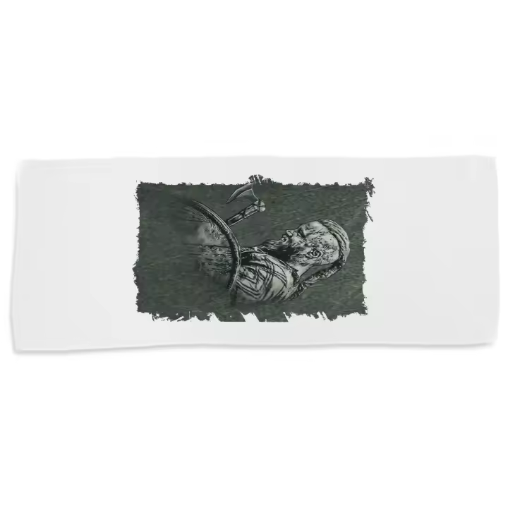 MERCHANDMANIA TOALLA MEDIANA GIMNASIO ABSORBENTE vikingo vikingos honor guerrero valhala hacha suave con bolsita - 1