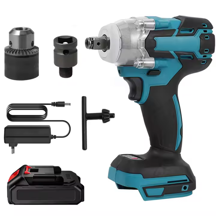 520N. m Cordless Electric Impact Wrench Brushless Rechargeable Electric Wrench Hand Drill Socket Power Tool For Makita Battery - 1