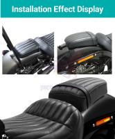 Almohadilla De Asiento Trasero Para Motocicleta Piel De Cuero Para Harley Davidson Softail Estándar FXST Street Bob 114 FXBBS 18-24 Negro Impermeable Fácil Instalación Clase Superior - details 1