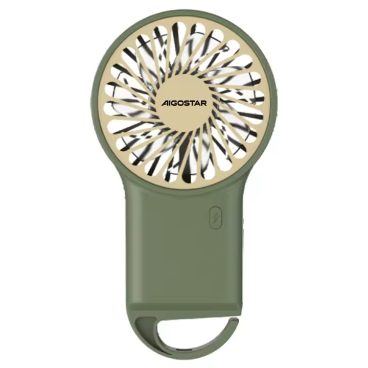 Ventilador de Mano Portátil USB, 3,2 Pulgadas, 7 Aspas, 3 Velocidades, 500mAh, Verde - 1
