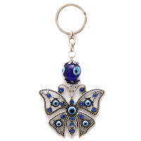 Llavero De Ojo De Suerte Con Mano De Fatima Y Mariposa Azul Para Coche Llavero Turco Con Ojo Maligno Para Hombres Y Mujeres Joyería EY138 - details 31