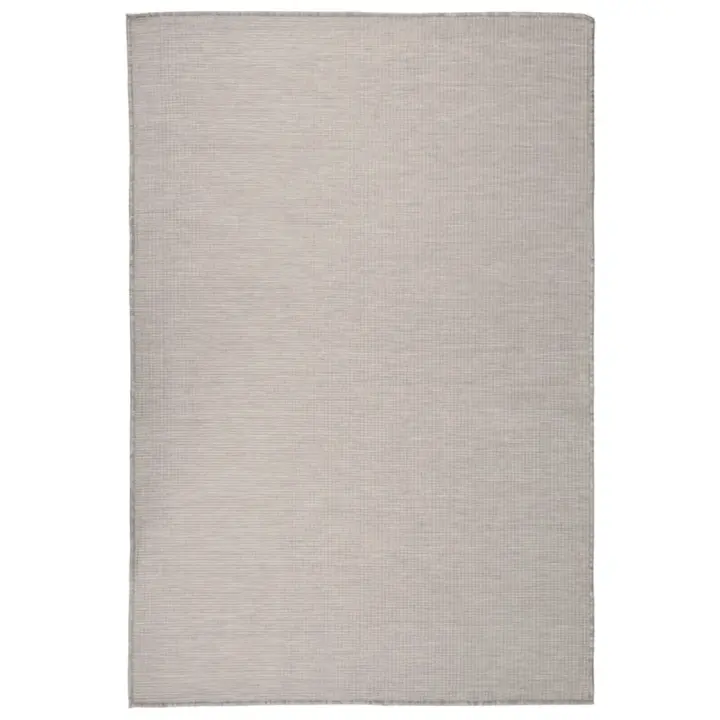vidaXL Alfombra de exterior de tejido plano gris taupe 120x170 cm - 1