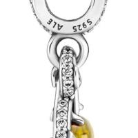 PANDORA Disney Belle 399525C01 - Colgante de plata de ley con cristal amarillo de la colección Disney x, talla única, Plata de ley, Circonita cúbica，Incluye Caja Original - details 0