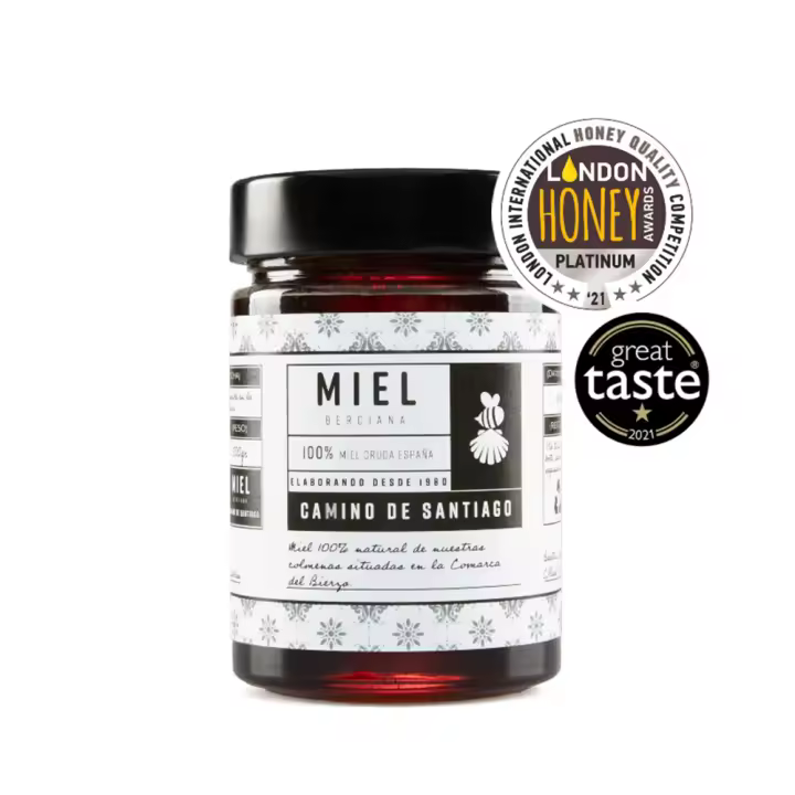 MIEL DEL BOSQUE + MIEL DE CASTAÑO CAMINO DE SANTIAGO.  LOTE 2 TARROS 800 GR. - 1