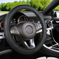 Cubierta De Volante Deportiva De PU Sin Riel Para Coche Universal Adecuada Para Interiores De Coche De 15 Pulgadas En Negro - details 11