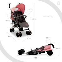 Asalvo Silla de Paseo Mombi Rosa - Práctica, Funcional y Cómoda para tus Paseos - details 2