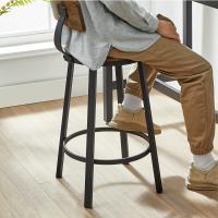 Taburetes de bar con respaldo, set de 2 unidades, estilo industrial, marco de acero, montaje sencillo, asiento elevado para cocina, marrón rústico y negro - details 5