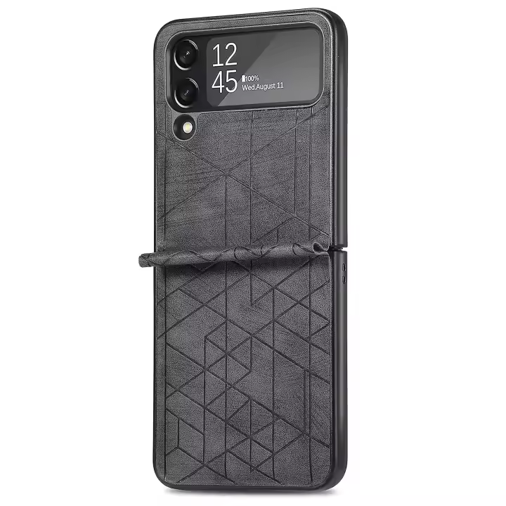 Funda de rayas de poliuretano compatible con Samsung Galaxy Z Flip 4 - 1