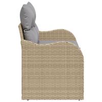 Sofá de jardín de 2 plazas vidaXL con almacenamiento y cojines Beige Poliratán - details 4