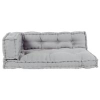 Cojín de sofá de palets vidaXL con soporte para el brazo y espalda de tela gris - details 0