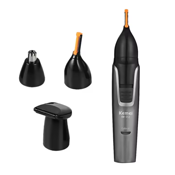 Trimmer De Barba Recargable 3 En 1 Para Hombres Micro Afeitadora Limpiador De Pelo De Nariz Y Orejas Set De Aseo Kemei KM-312 - 1