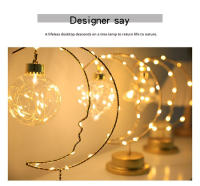 Lámpara Nocturna LED En Forma De Luna Y Estrella Decoración Para El Hogar Material De Hierro Pequeño Regalo Con Luz De Corazón - details 1