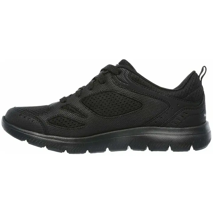 Zapatillas Skechers Summits-Suited Mujer Black Leather/ Mesh/ Dur - 1