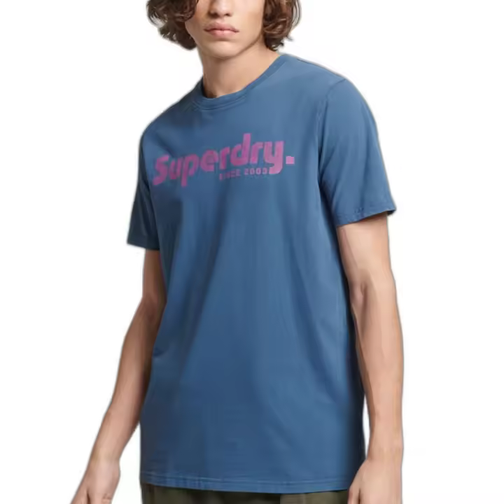 Camiseta de Manga Corta Vintage Terrain, Marca Superdry, Color Azul Oscuro, Talla L, Para Hombre - 1